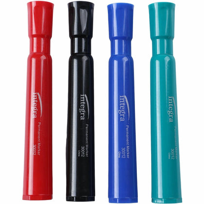 Integra Permanent Chisel Markers - Assorted Ink Set - & Dry-Erase