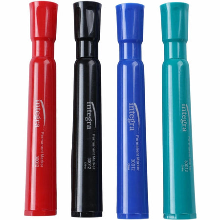Integra Permanent Chisel Markers - Assorted Ink Set - & Dry-Erase