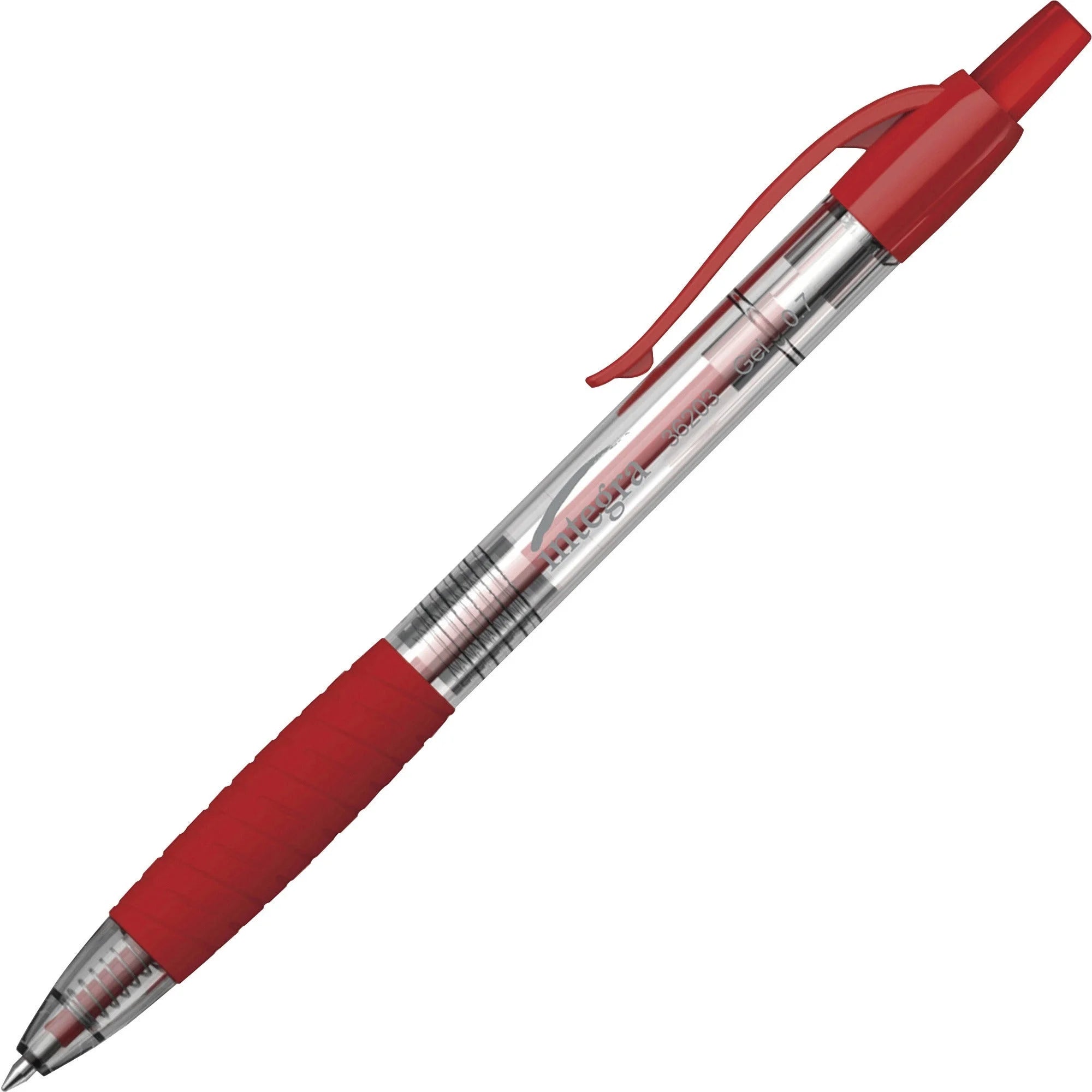 Integra Retractable Gel Pen: 0.7mm Red Ink Gel-based - Pens
