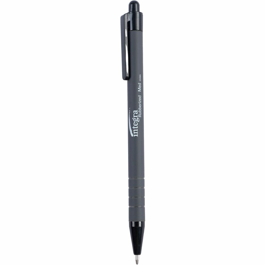 Integra Rubber Barrel Retractable Ballpoint Pens - Left