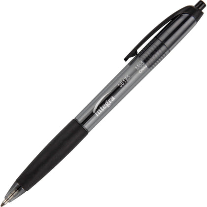 Integra Rubber Grip Retractable Pens - Smooth Writing Black Ink