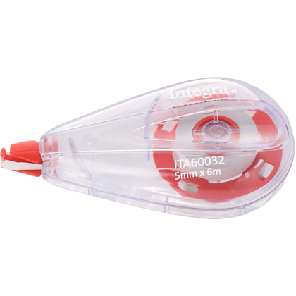 Integra White Correction Tape: 0.20’’ x 19.69 ft - Non-refillable Tape Dispenser - Supplies