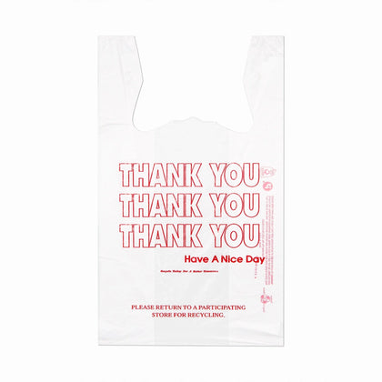 Inteplast White Plastic T-Shirt Bags - Shopping Shirt - 900/Carton