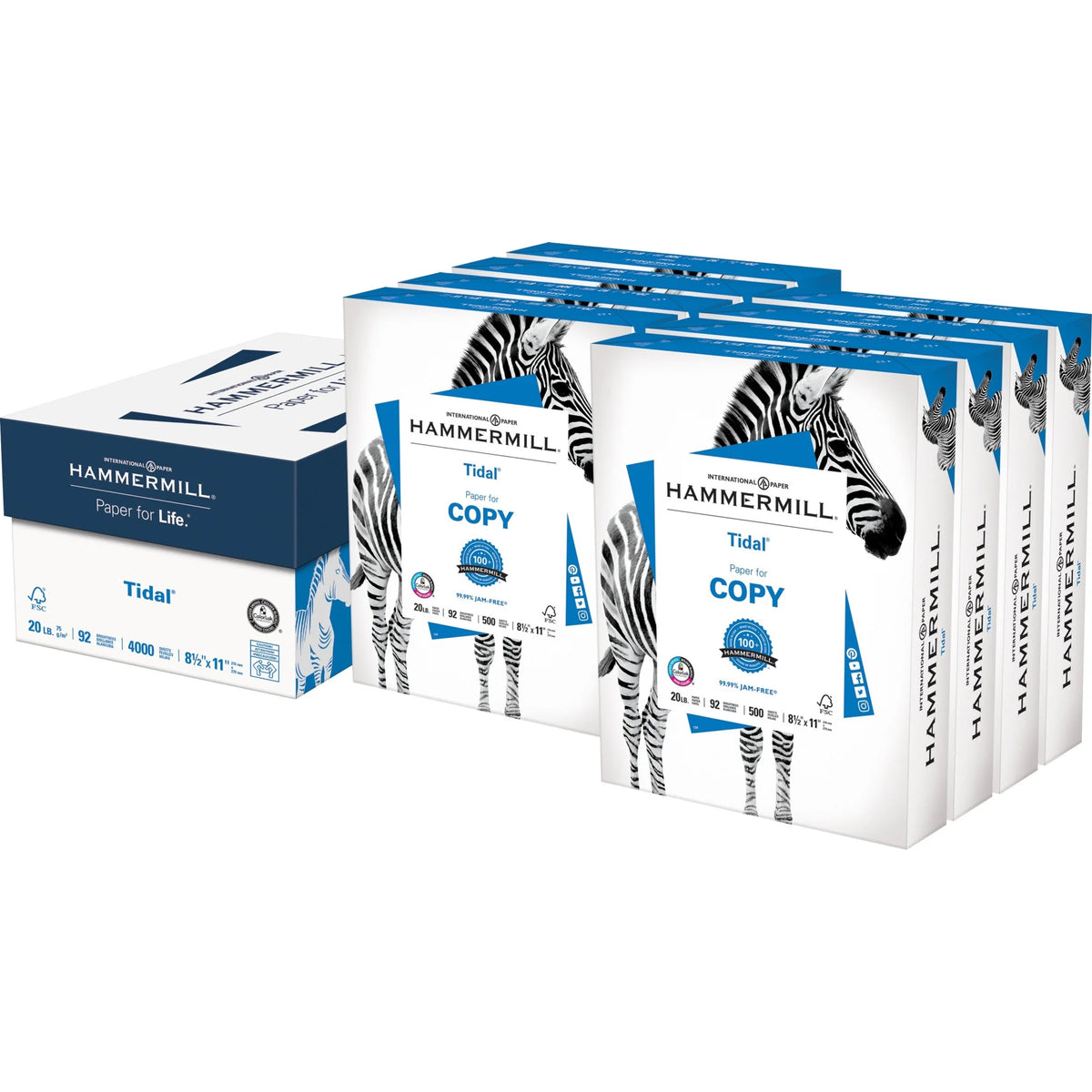 International Paper Tidal White Paper: 92 Brightness Letter Size 20 lb Weight - Copy & Printer