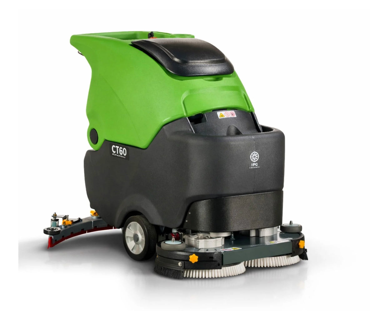 IPC CT60 Walk-Behind Floor Scrubber – 16/17 Gal 28” Traction Drive with Off-Board Charger 2×12V 160Ah GEL Batteries 2