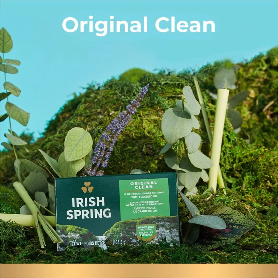 Irish Spring Deodorant Bar Soap: Original Clean Scent Bacteria Remover - Hand Soaps/Cleaners