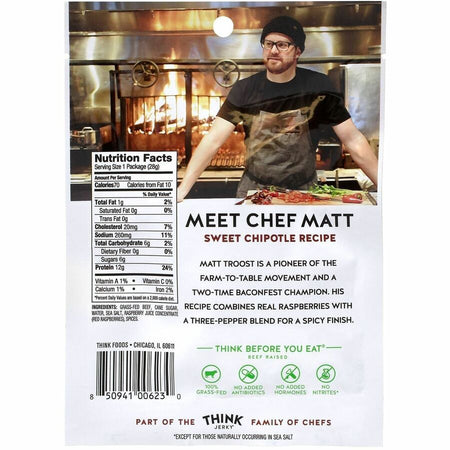 Jack Link's Think Jerky Sweet Chipotle Beef Jerky - Rear