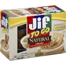 Jif To Go Natural Peanut Butter Cups: Creamy Snack Packs - 8 Pack - Snacks