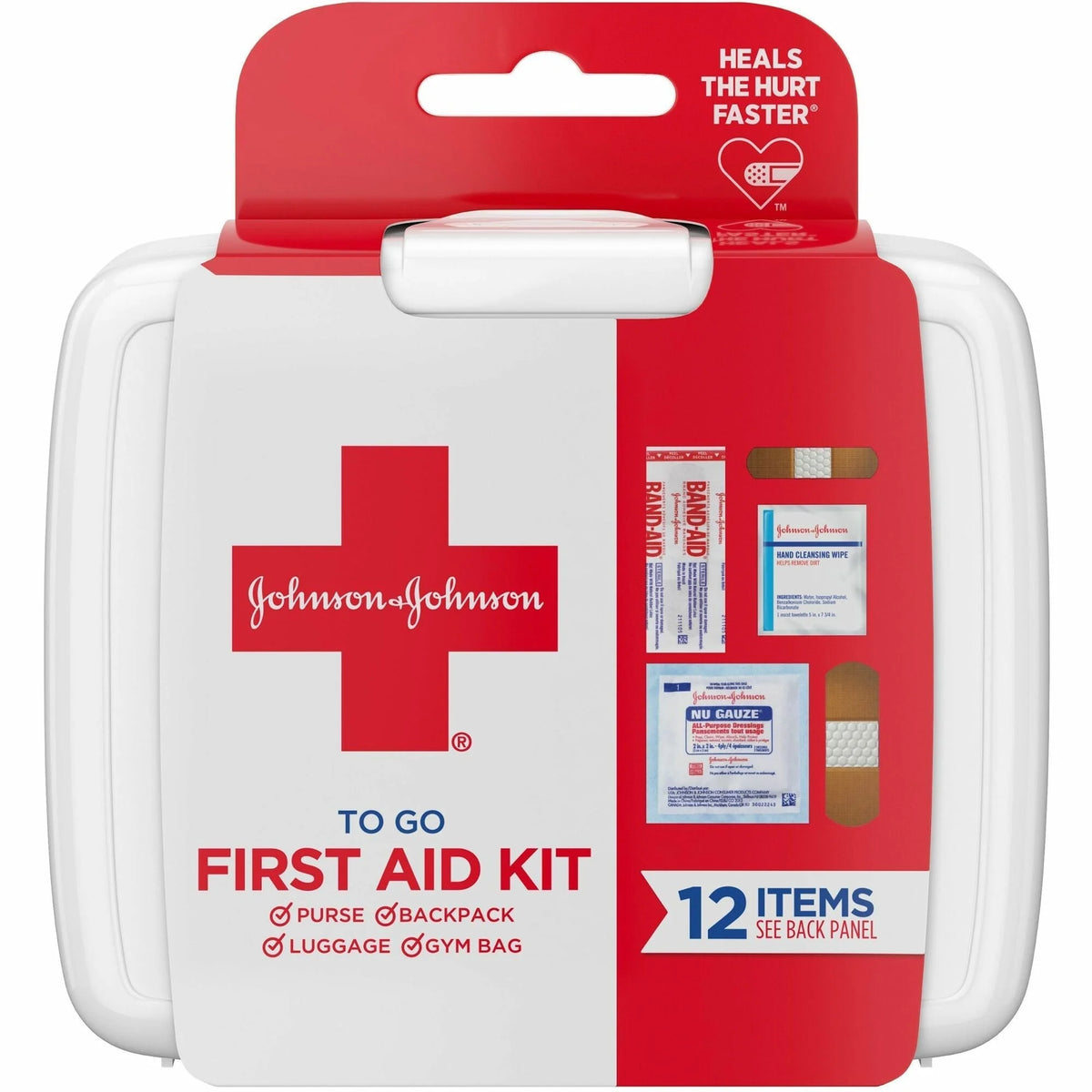 Johnson & First Aid to Go Kit - Compact 12-Piece Emergency Pack - Kits
