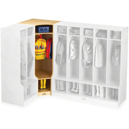 Jonti-Craft Corner Step Coat Locker - Sturdy Baltic Birch Plywood - Cubbies & Storage