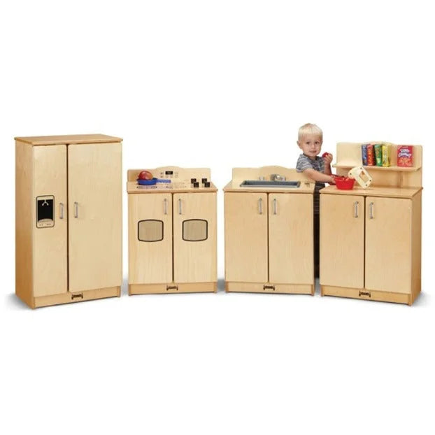 Jonti-Craft Culinary Creations Play Kitchen Refrigerator - Woodgrain - Pretend