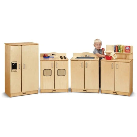 Jonti-Craft Culinary Creations Play Kitchen Refrigerator - Woodgrain - Pretend
