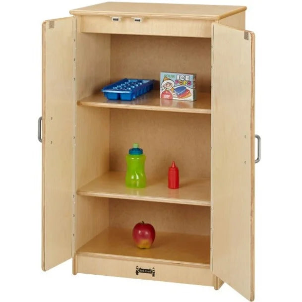 Jonti-Craft Culinary Creations Play Kitchen Refrigerator - Woodgrain - Pretend