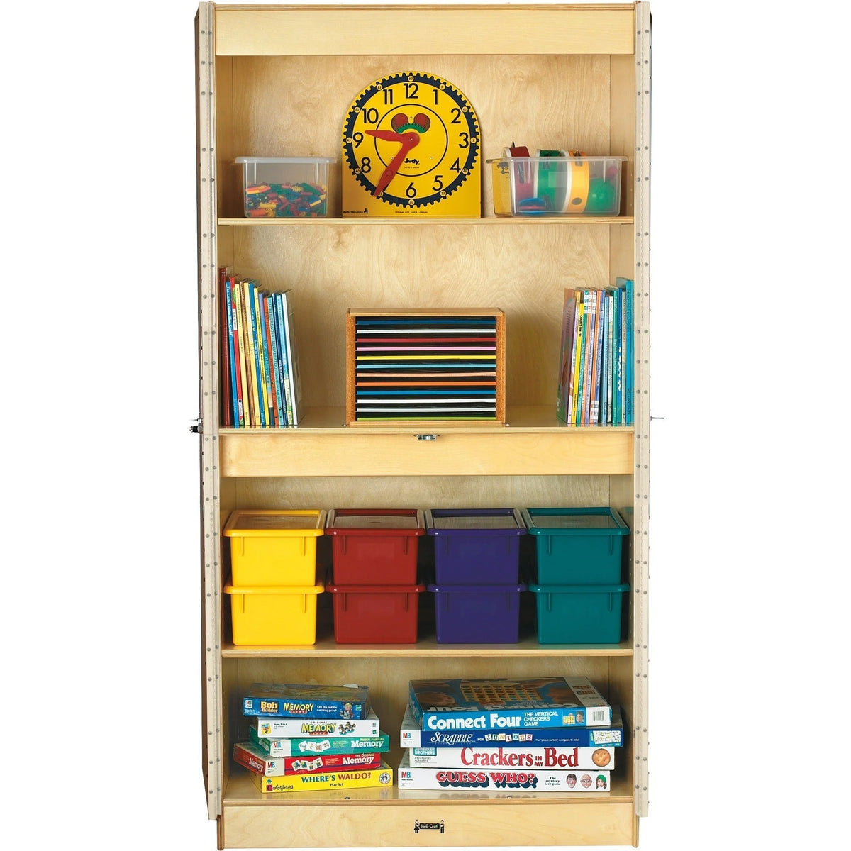 Jonti-Craft Deluxe Classroom Closet: Lockable Adjustable Shelf Stain Resistant - Baltic Birch Plywood - Cubbies &