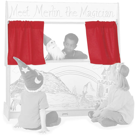 Jonti-Craft Imagination Station Curtains: Red Puppet Stand Accessory - Arts & Crafts Kits/Accessories