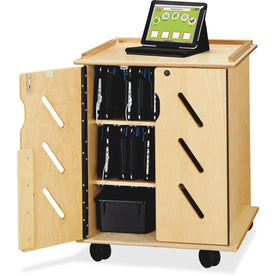 Jonti-Craft Laptop/Tablet Storage Cart - Woodgrain Finish - 32 Device Capacity - Carts