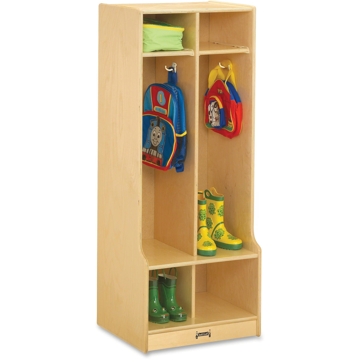 Jonti-Craft Rainbow Accents 2 Section Sitting Step Coat Locker - 2000