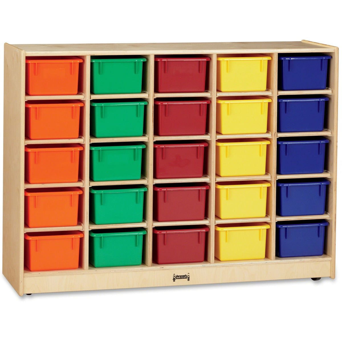 Jonti-Craft Rainbow Accents 25 Cubbie-trays Mobile Storage Unit - 2000