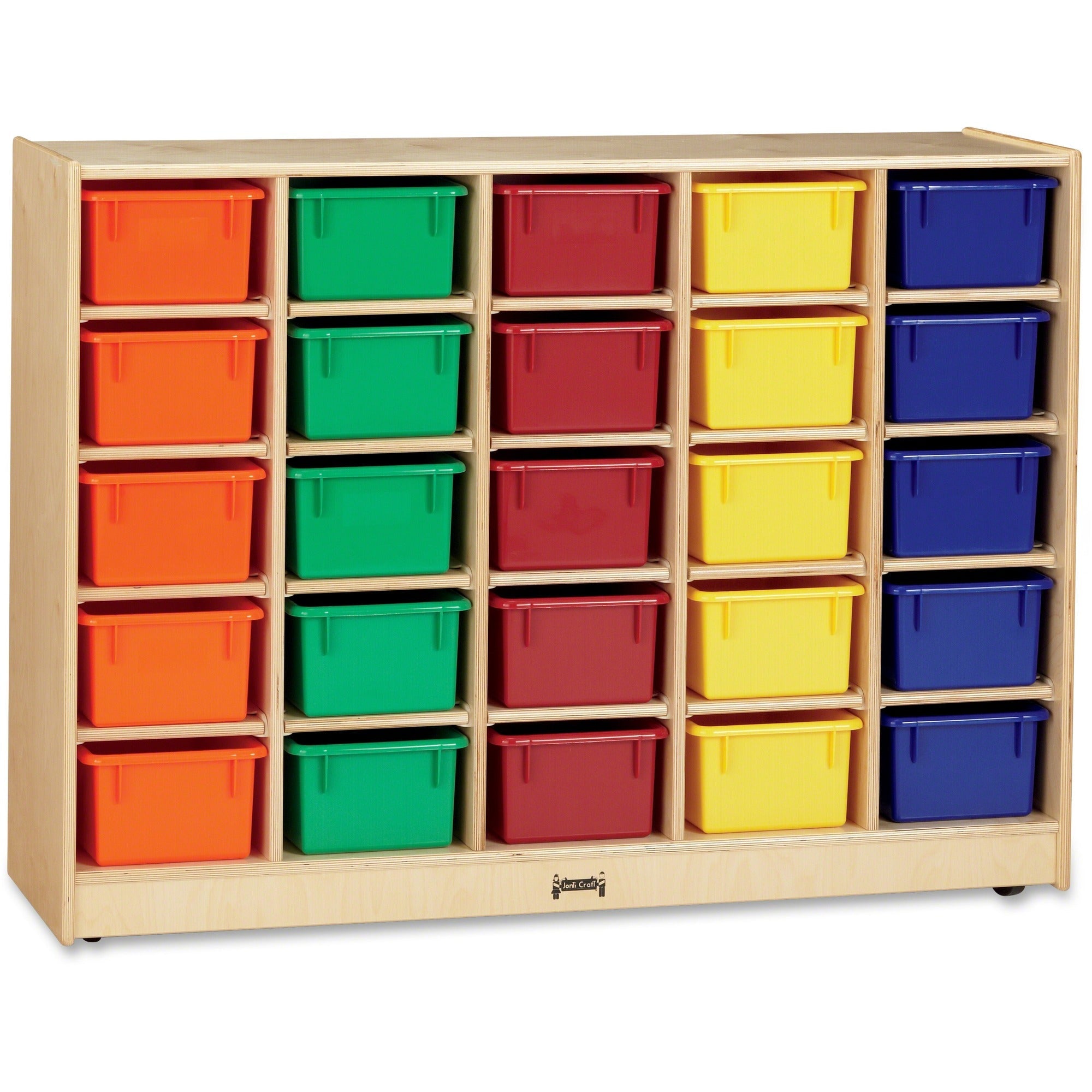 Jonti-Craft Rainbow Accents 25 Cubbie-trays Mobile Storage Unit - 2000