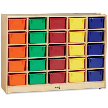 Jonti-Craft Rainbow Accents 25 Cubbie-trays Mobile Storage Unit - 2000