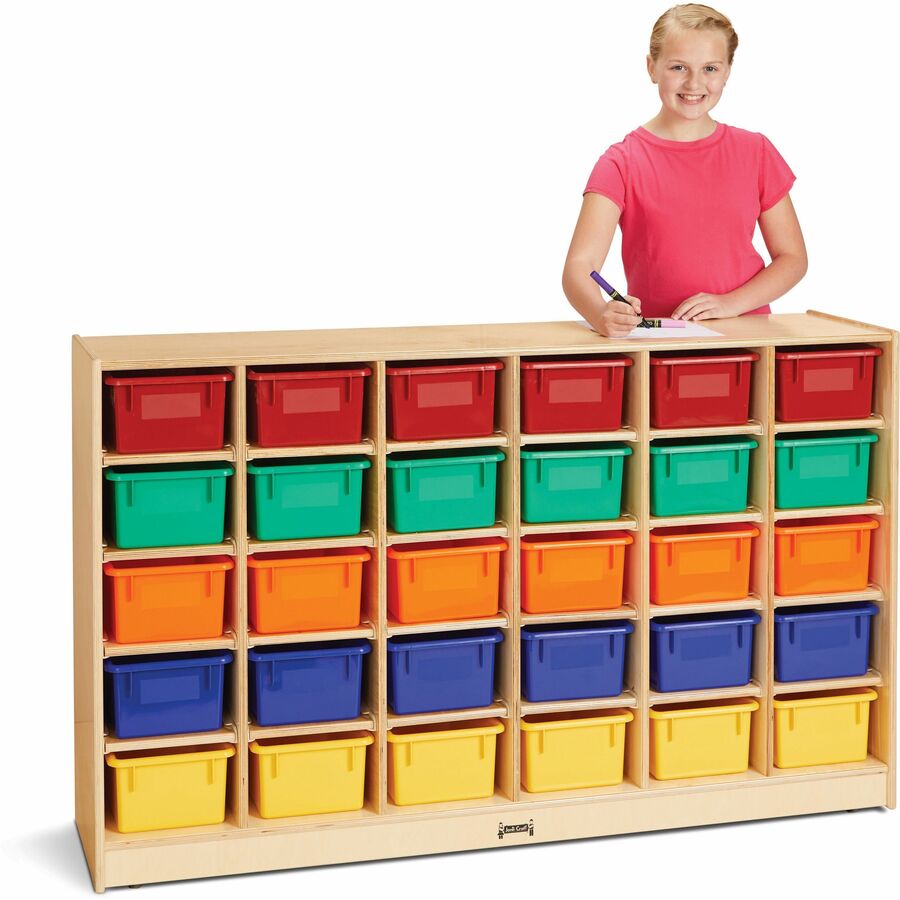 Jonti-Craft Rainbow Accents 30 Cubbie-trays Mobile Storage Unit - Right