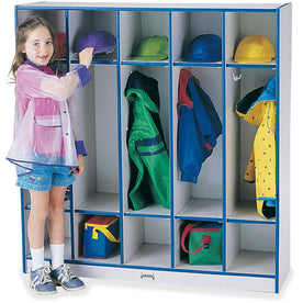 Jonti-Craft Rainbow Accents Coat Locker - Durable 5-Section Organizer - Cubbies & Storage