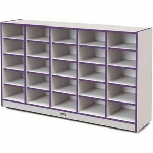 Jonti-Craft Rainbow Accents Cubbie Mobile Storage: Durable Purple Hard Rubber - 25 Compartments - Cubbies & Storage