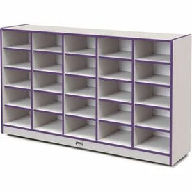 Jonti-Craft Rainbow Accents Cubbie Mobile Storage: Durable Purple Hard Rubber - 25 Compartments - Cubbies & Storage