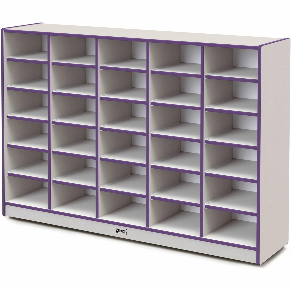 Jonti-Craft Rainbow Accents Cubbie Mobile Storage - Durable Purple Hard Rubber - Cubbies &
