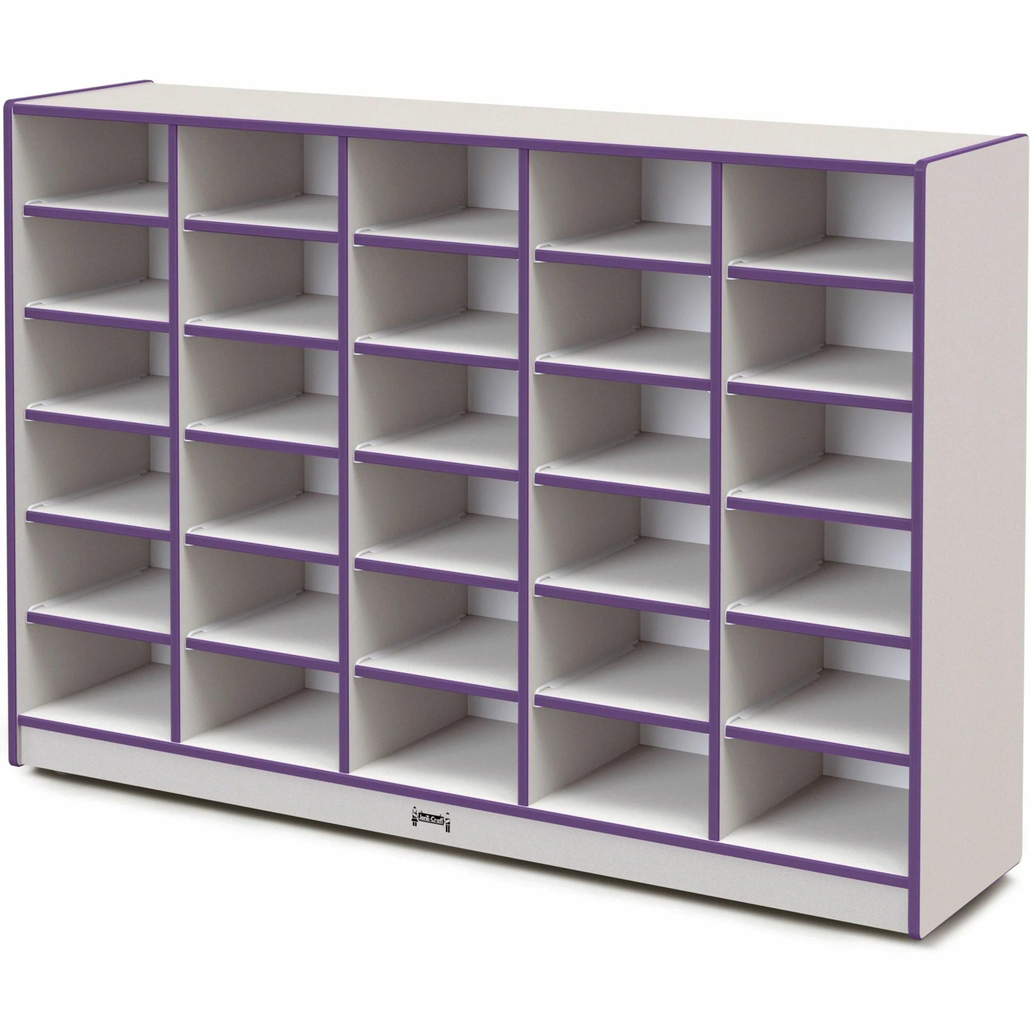 Jonti-Craft Rainbow Accents Cubbie Mobile Storage - Durable Purple Hard Rubber - Cubbies &