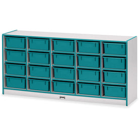 Jonti-Craft Rainbow Accents Cubbie Mobile Storage: Teal Durable 20-Compartment Organizer - Cubbies & Storage
