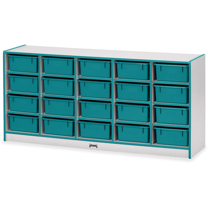 Jonti-Craft Rainbow Accents Cubbie Mobile Storage: Teal Durable 20-Compartment Organizer - Cubbies & Storage
