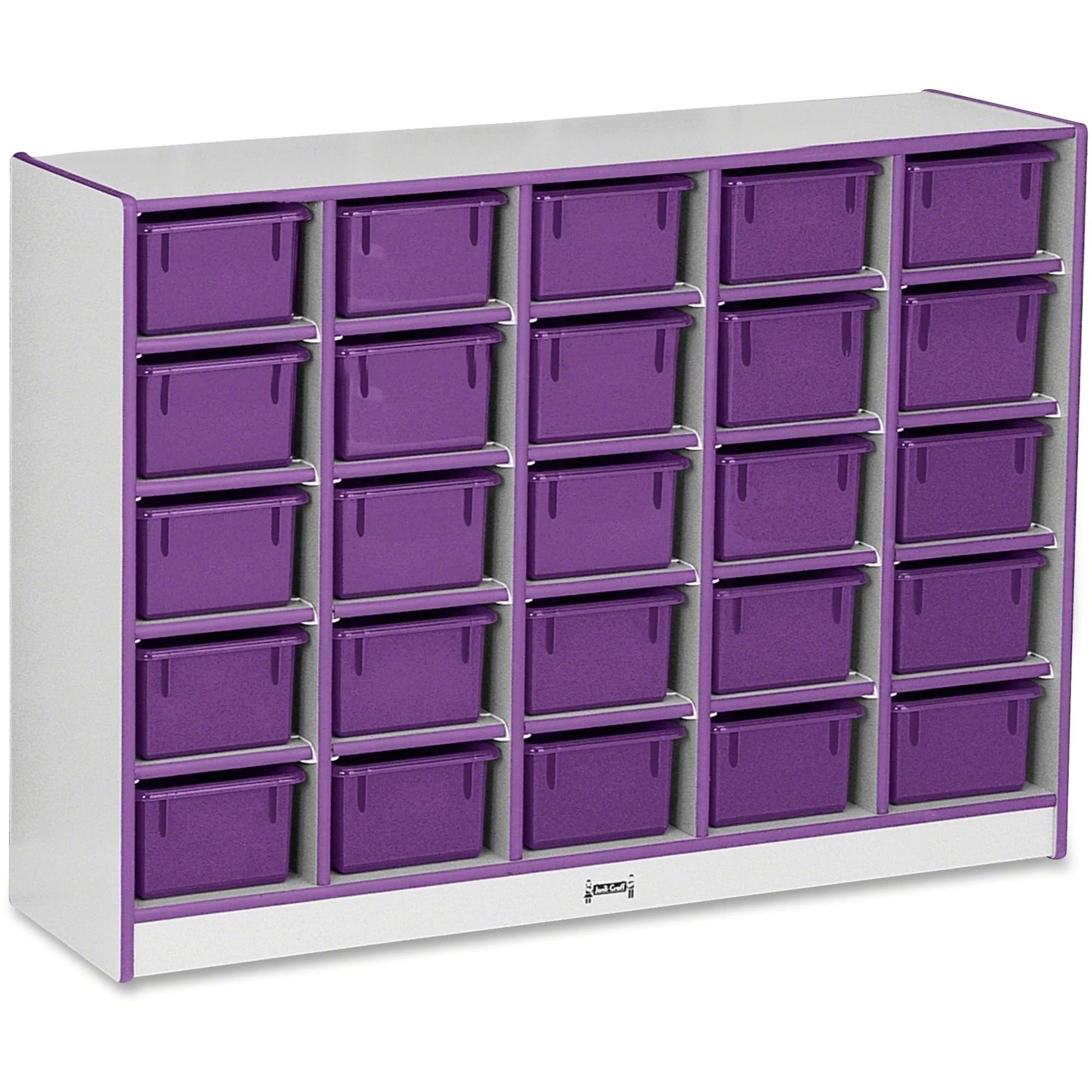 Jonti-Craft Rainbow Accents Cubbie-Trays Storage Unit: 25-Compartment Laminated Organizer - Cubbies &