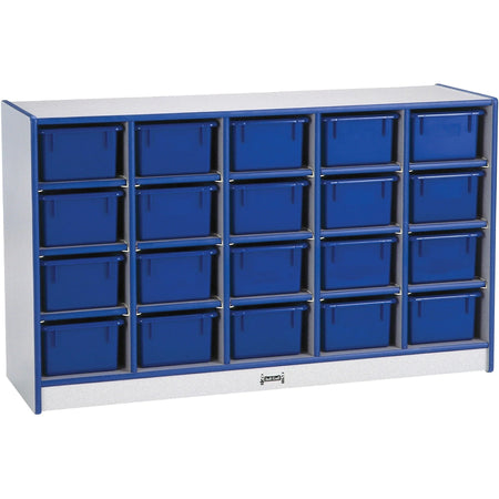 Jonti-Craft Rainbow Accents Cubbie-Trays Storage Unit - Durable Blue Rubber - Cubbies &