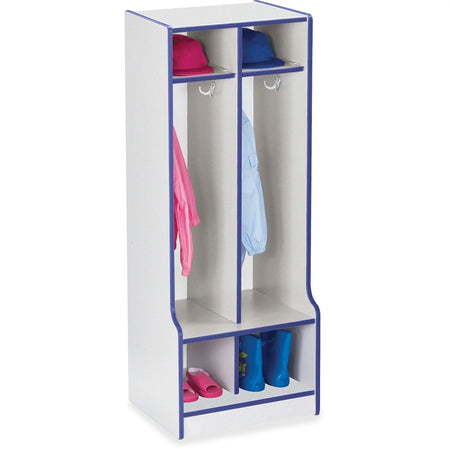 Jonti-Craft Rainbow Accents Double Coat Hooks Step Locker - Durable Blue - Cubbies & Storage