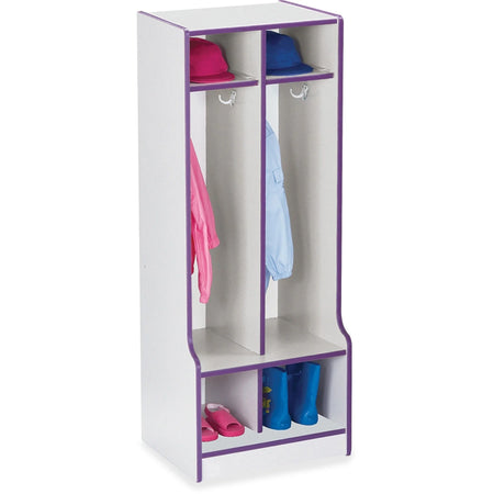 Jonti-Craft Rainbow Accents Double Coat Hooks Step Locker - Durable Purple Design - Cubbies & Storage
