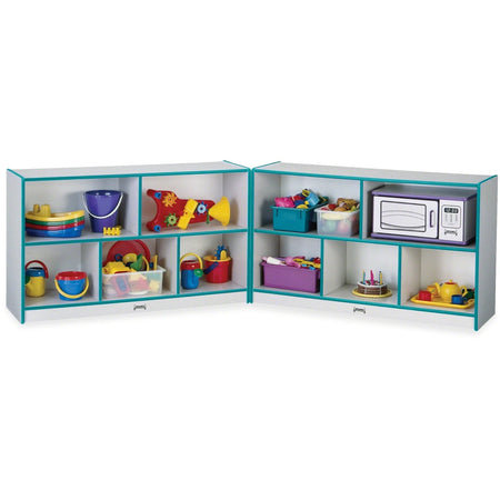 Jonti-Craft Rainbow Accents Fold-n-Lock Shelf: Teal Lockable Foldable - Cubbies & Storage