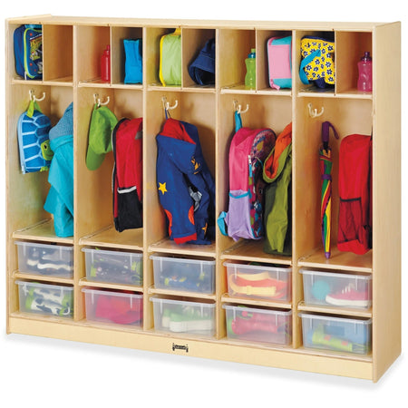 Jonti-Craft Rainbow Accents Large Locker Organizer: Durable 4-Tier Storage Solution - Cubbies &