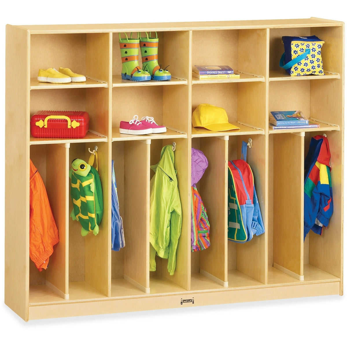 Jonti-Craft Rainbow Accents Large Neat-n-Trim Locker - Durable 8-Compartment Storage Solution - Cubbies &