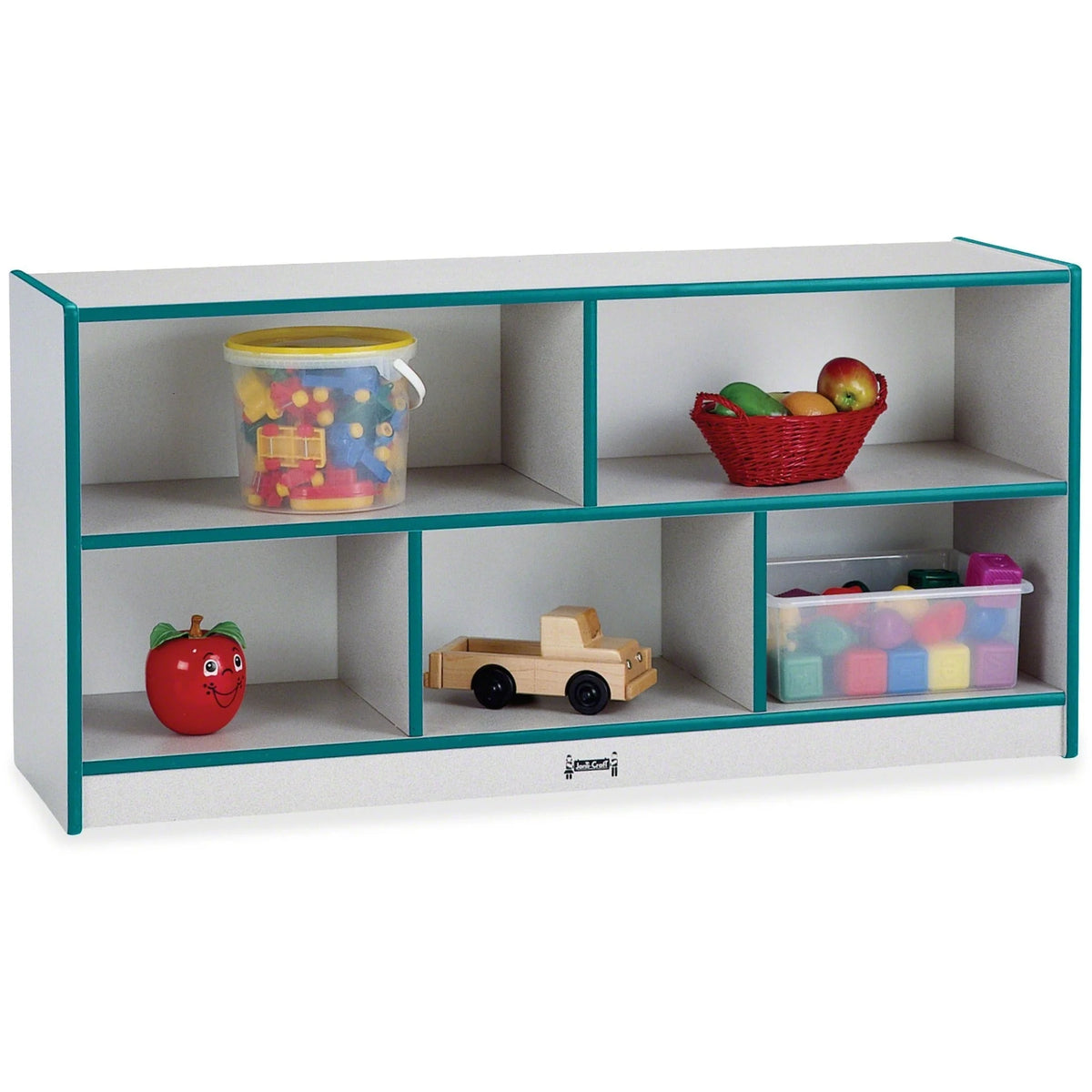 Jonti-Craft Rainbow Accents Low Open Single Storage Shelf - Teal 29.50’’H x 48’’W 15’’D - Cubbies &