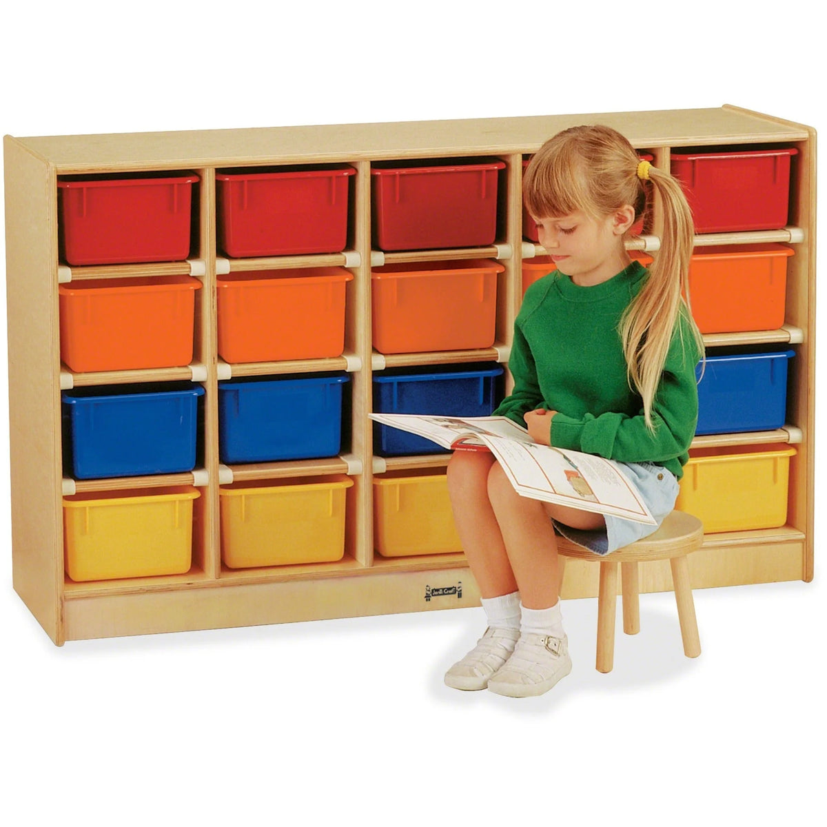 Jonti-Craft Rainbow Accents Mobile Storage: Durable 20 Cubbie Organizer - Cubbies & Storage
