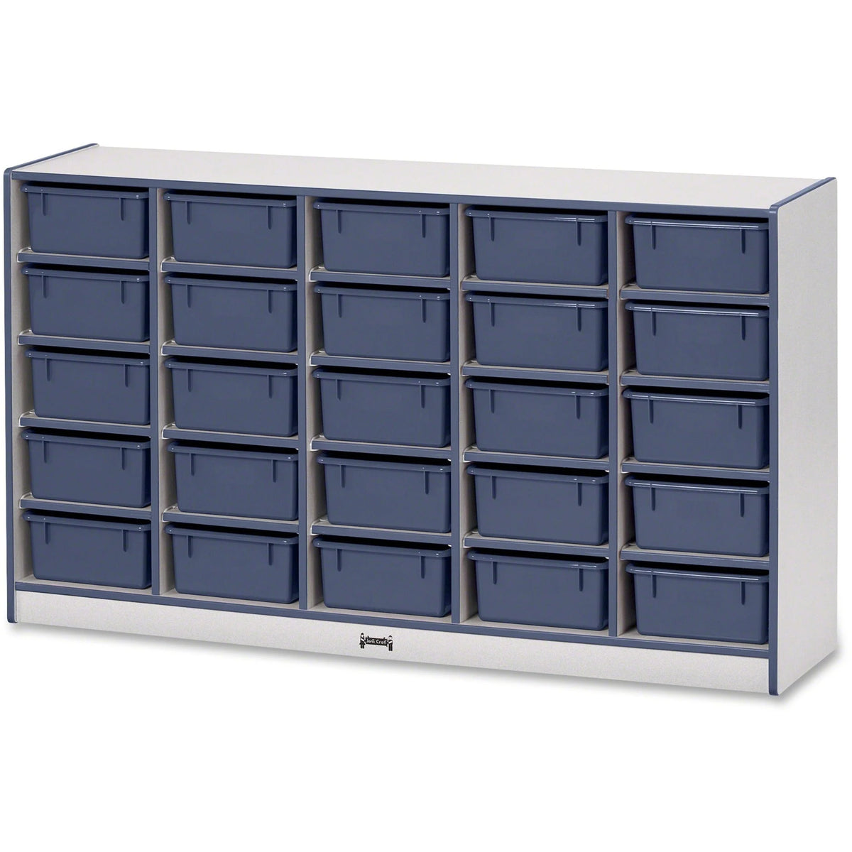 Jonti-Craft Rainbow Accents Mobile Tub Bin Storage - Durable Navy Organizer - Cubbies &