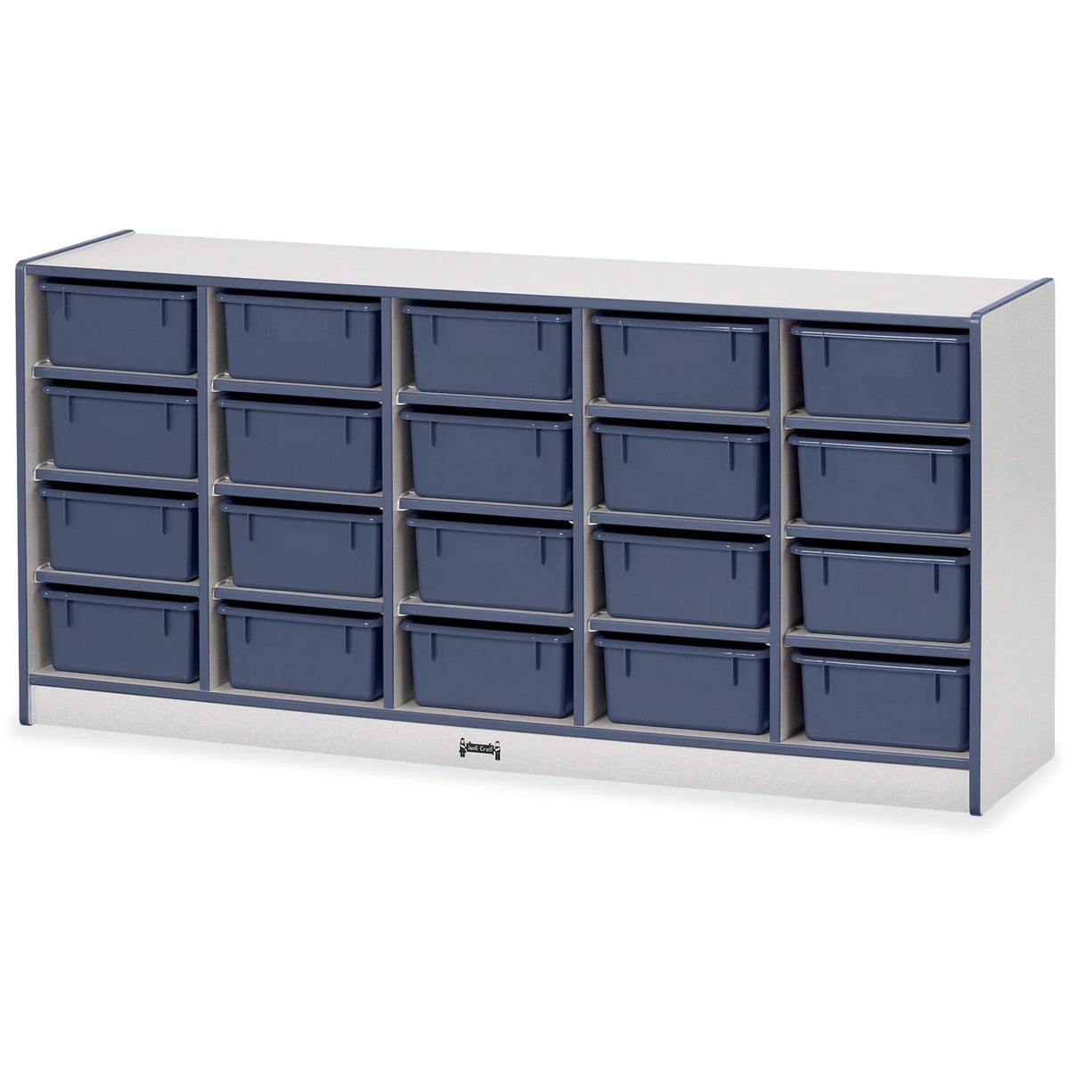 Jonti-Craft Rainbow Accents Mobile Tub Bin Storage: Durable Navy Organizer - Cubbies & Storage