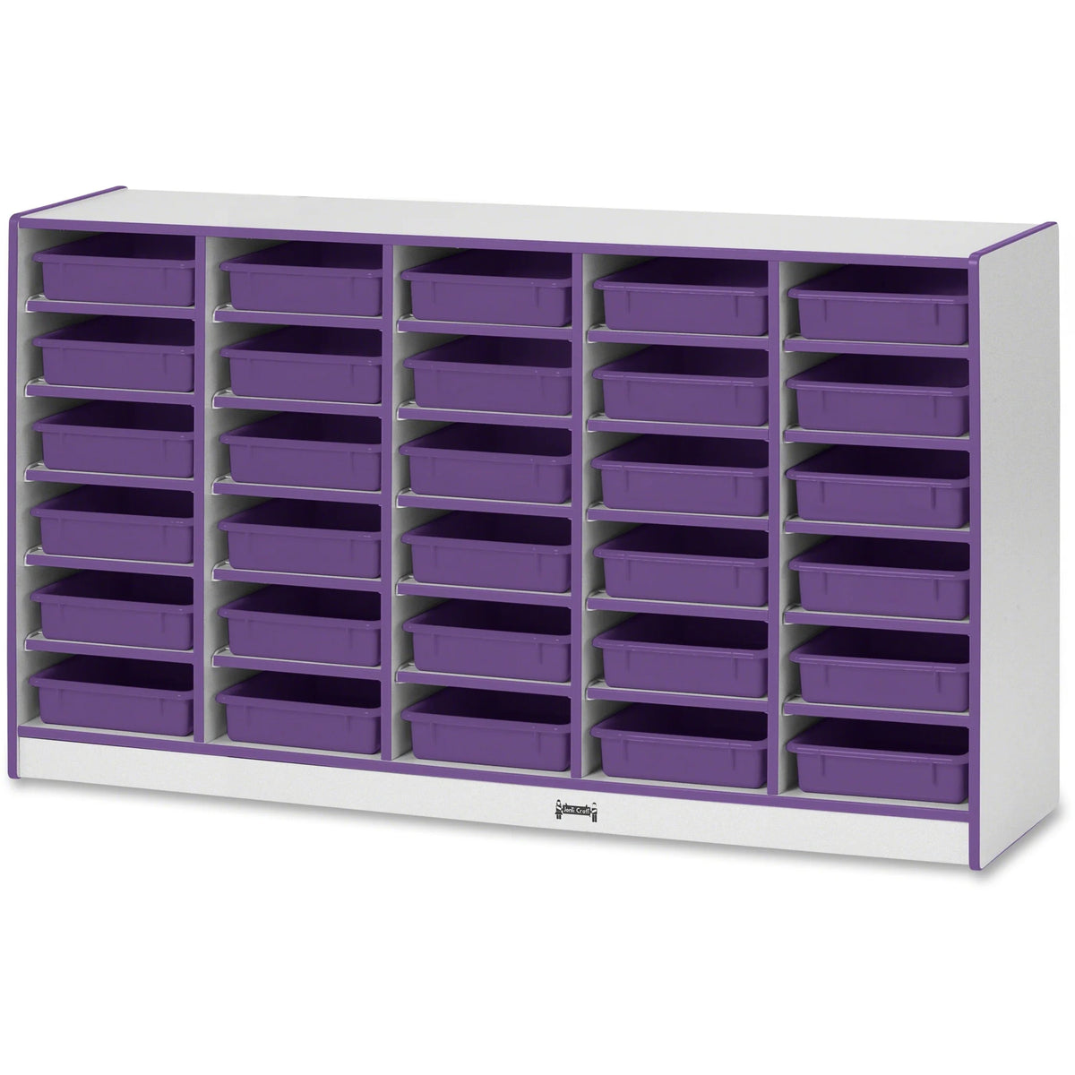 Jonti-Craft Rainbow Accents Paper-Tray Storage: 30 Compartments Purple Rubber - Cubbies & Storage