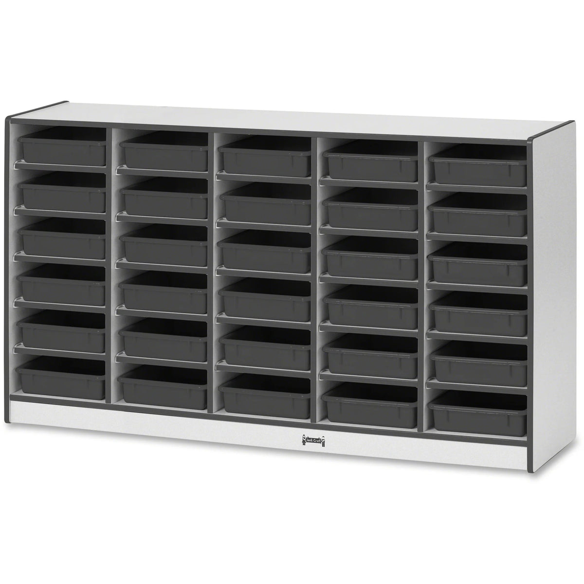 Jonti-Craft Rainbow Accents Paper-Tray Storage: Mobile 30 Compartments - Cubbies & Storage