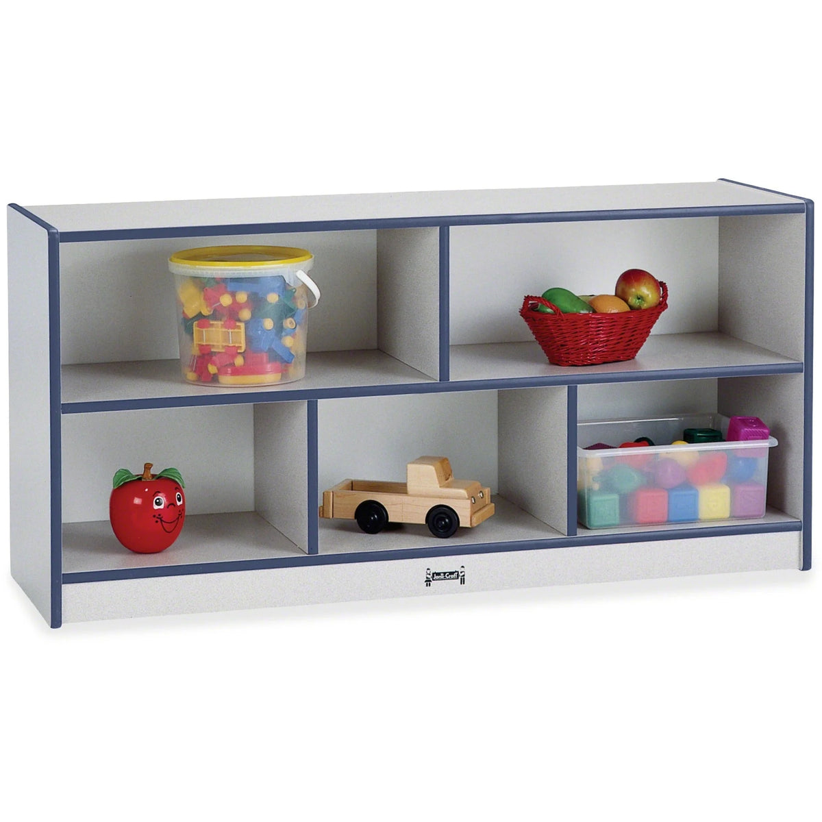 Jonti-Craft Rainbow Accents Single Storage Shelf - Durable Navy Rubber - Cubbies &