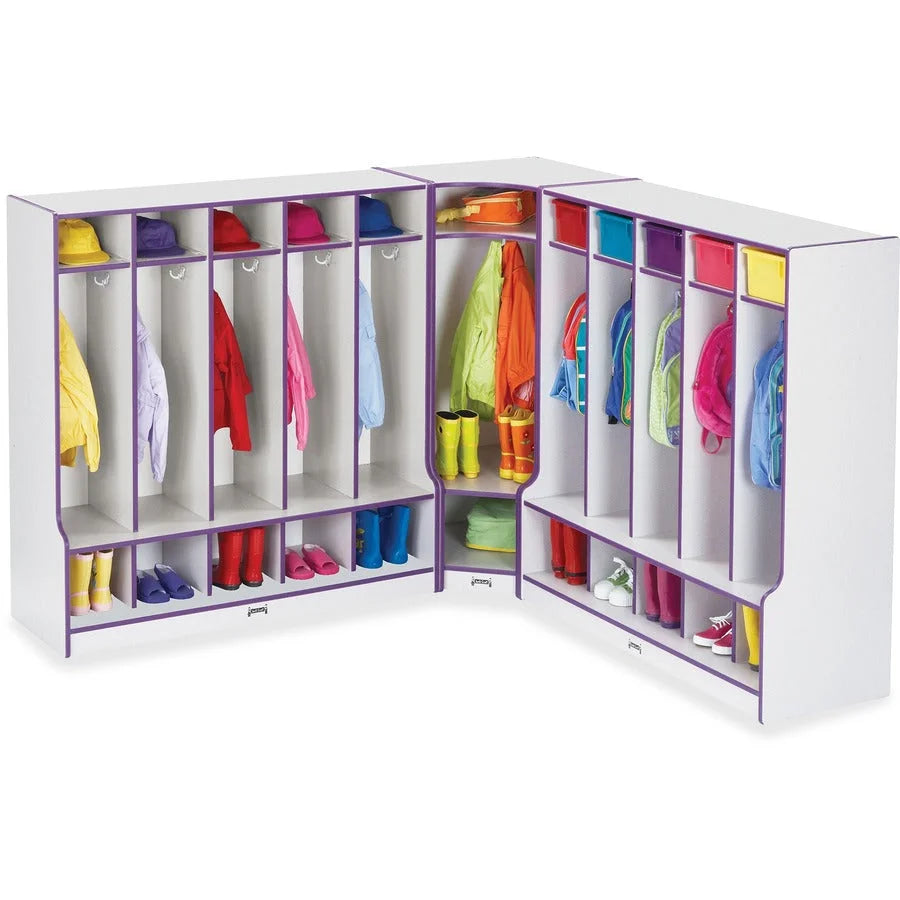 Jonti-Craft Rainbow Accents Step 5 Section Locker - Durable Navy Design - Cubbies & Storage