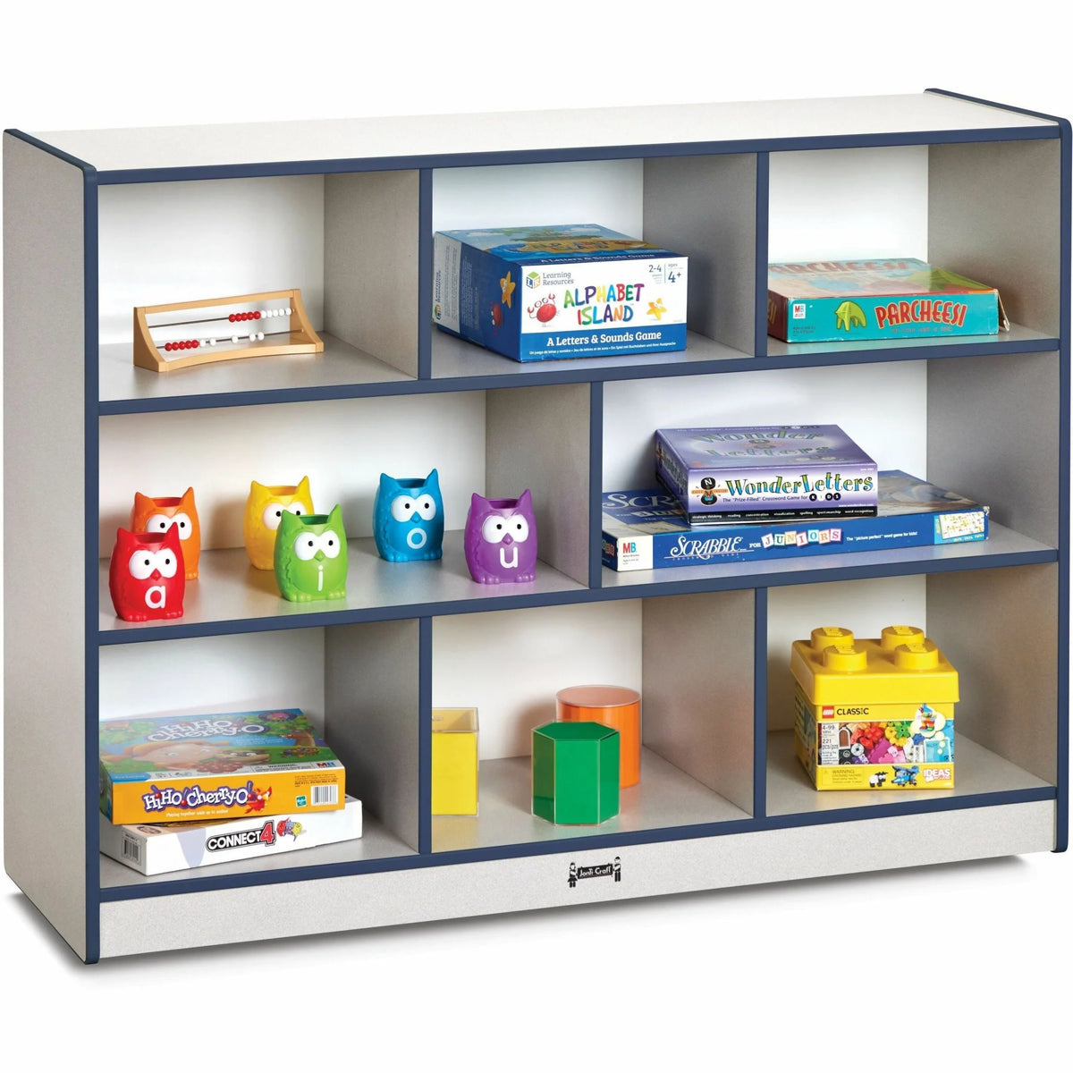 Jonti-Craft Rainbow Accents Super-size Mobile Storage - Durable Navy Hard Rubber - Cubbies &