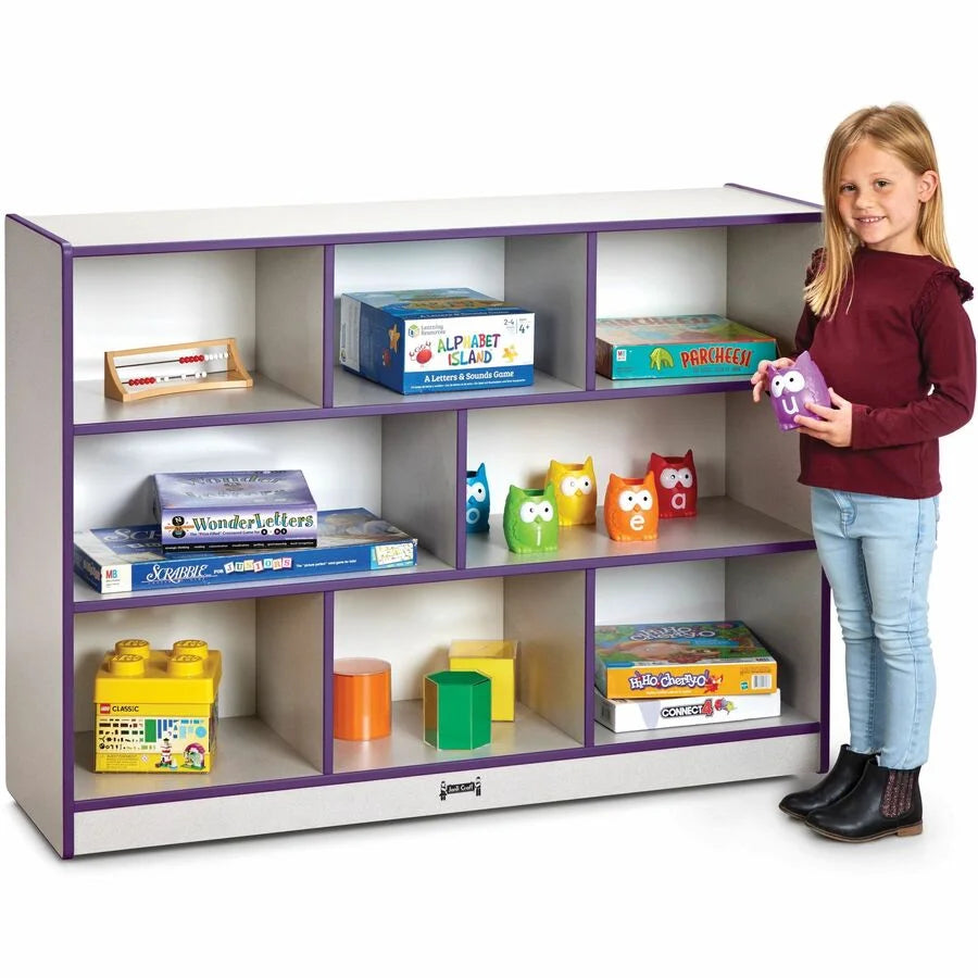 Jonti-Craft Rainbow Accents Super-size Mobile Storage - Durable Purple Unit - Cubbies &