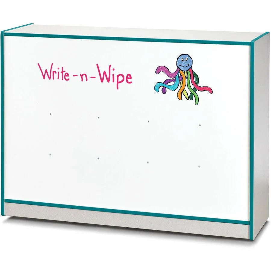Jonti-Craft Rainbow Accents Super-size Mobile Storage: Teal Durable Built-in Wheels - Cubbies & Storage